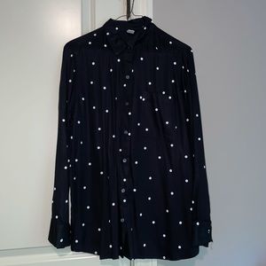 Black & White Polka Dot Button Down
